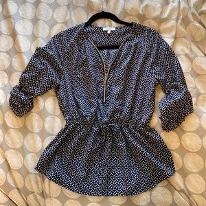 Stella Tweed navy heart tunic with peplum